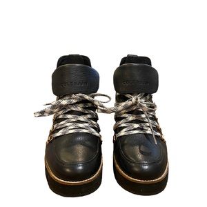 Cole Haan women’s grand explore black hiker boots wedge with laces size 8.5